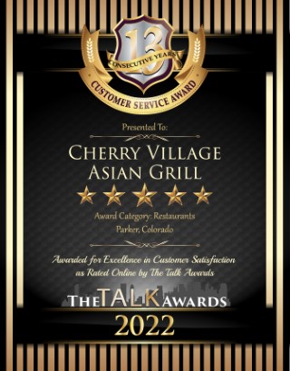 Cherry Village Asian Grill wins 2022 Talk Award