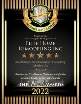 Elite Home Remodeling Inc wins 2022 Talk Award