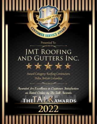 JMT Roofing and Gutters Inc. wins 2022 Talk Award